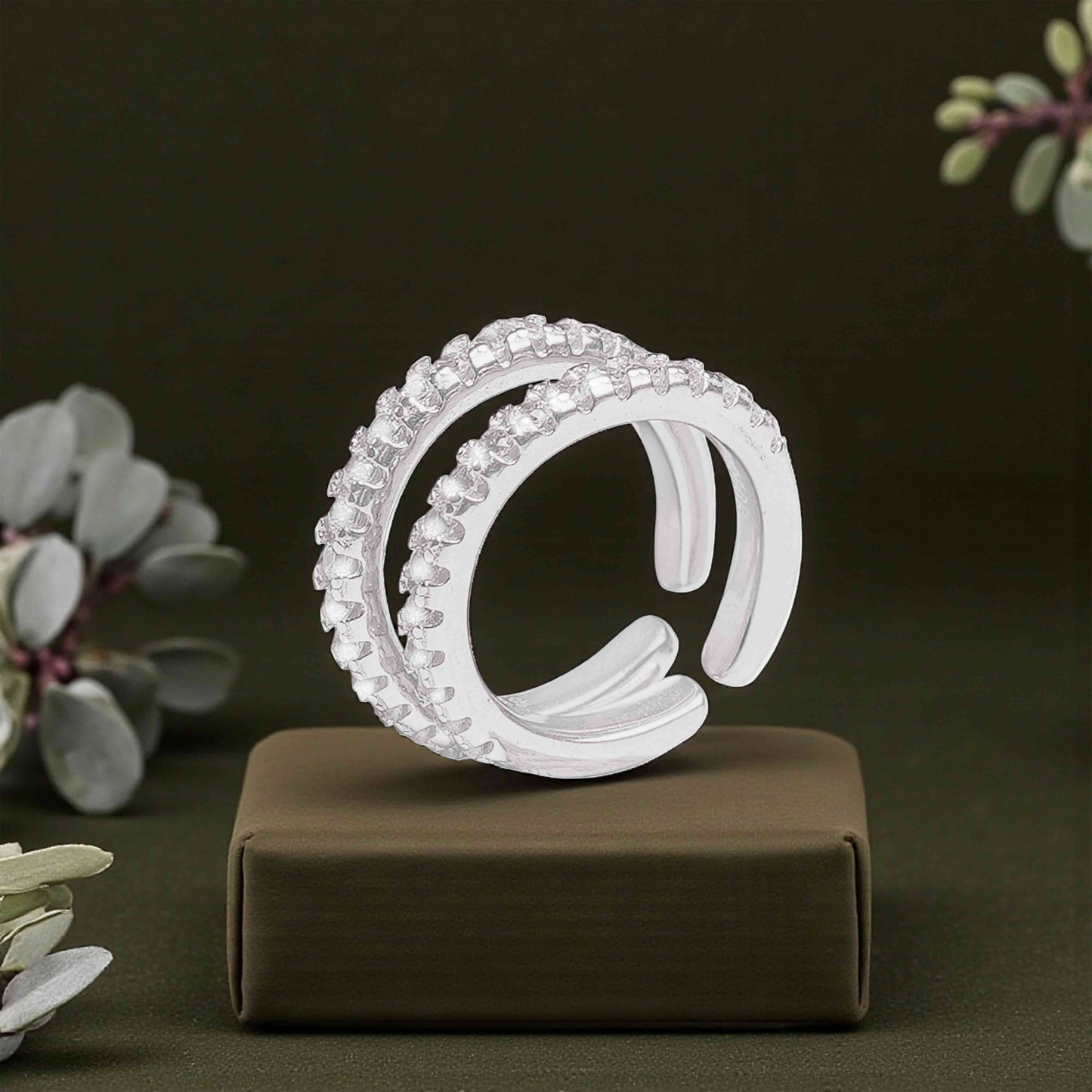 Elegant Diamond Band Toe Rings