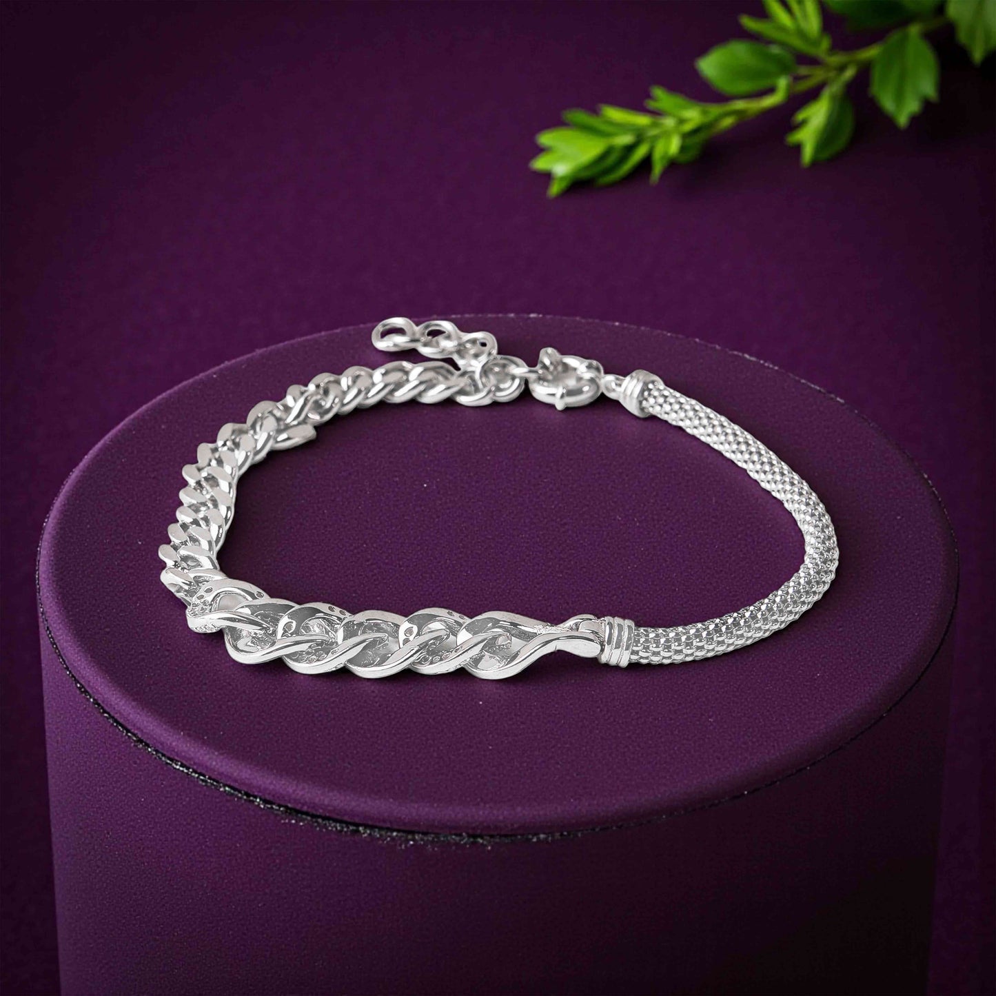 Intertwined Link Silver Bracelet