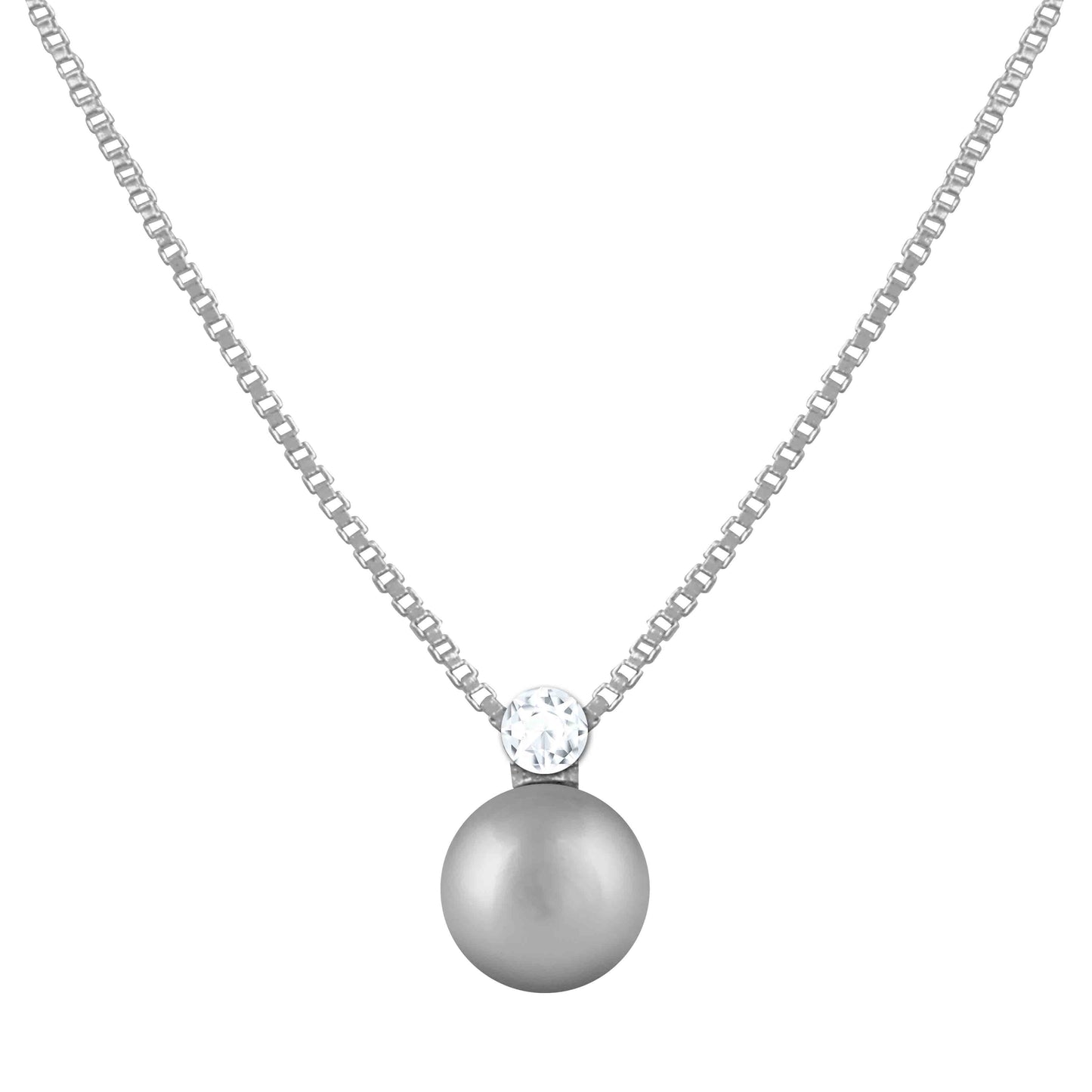 Aryna Classic Pearl Drop Silver Chain Pendant