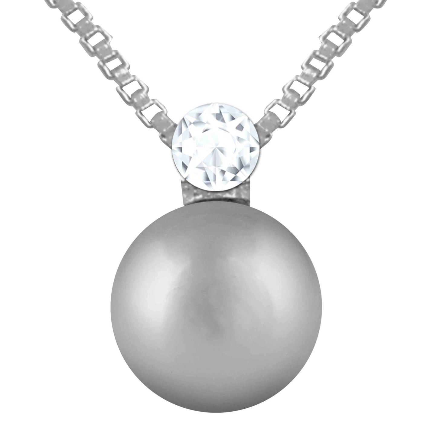 Aryna Classic Pearl Drop Silver Chain Pendant