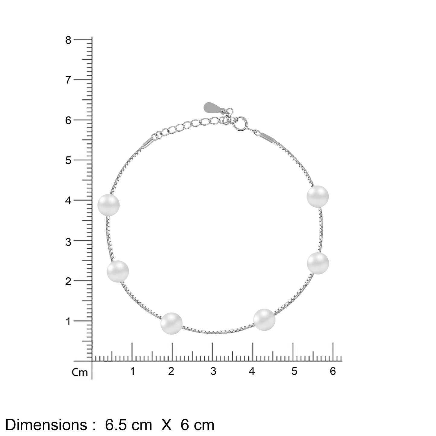 Aryna Delicate Pearl Silver Anklet