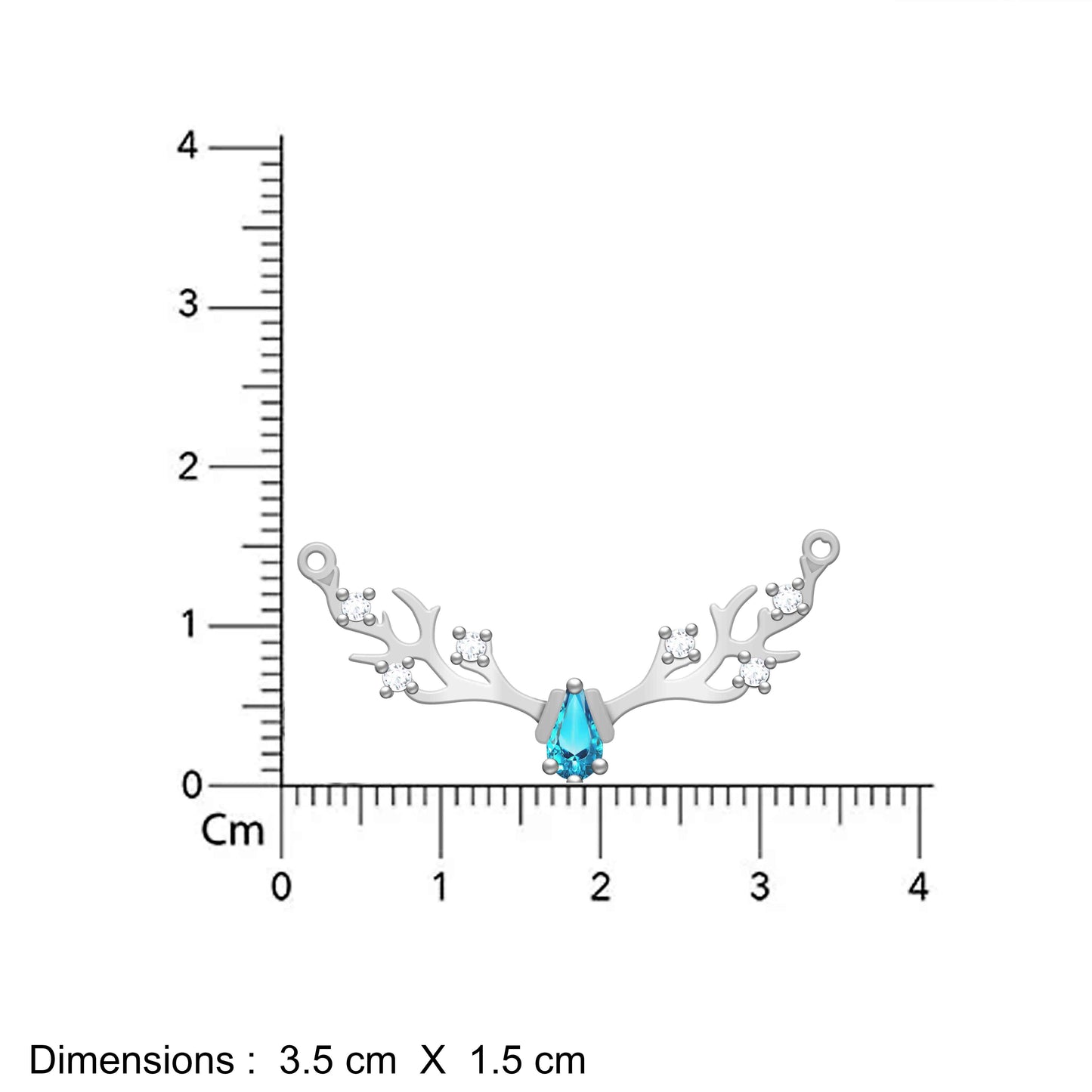 Aryna Elara Blue Silver Chain Pendant