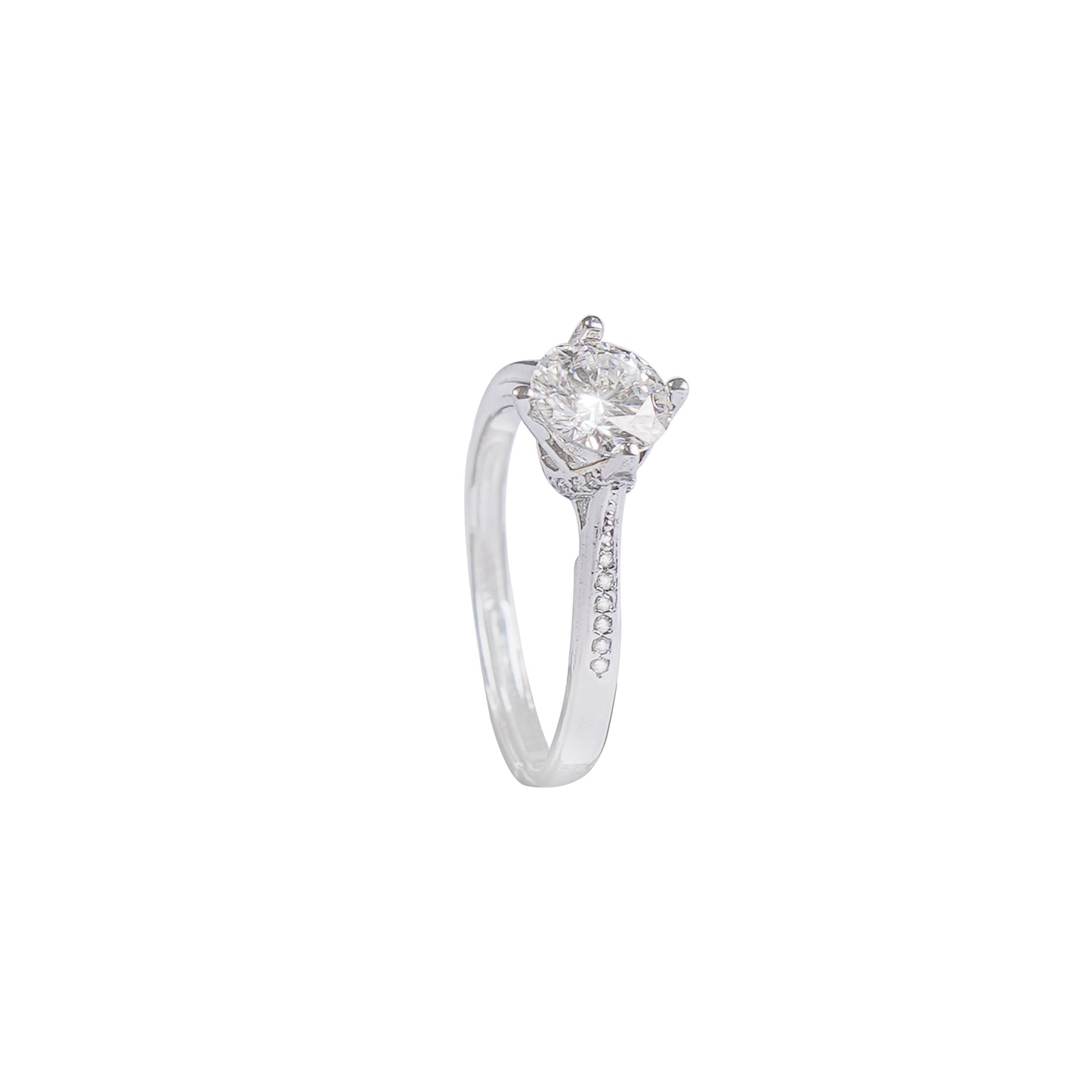 Solitaire Sparkle Silver Ring