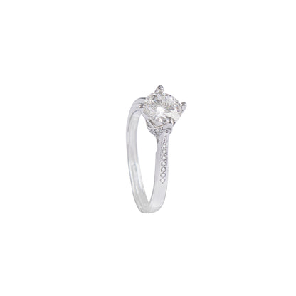 Solitaire Sparkle Silver Ring