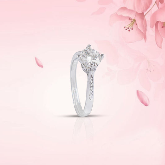 Solitaire Sparkle Silver Ring