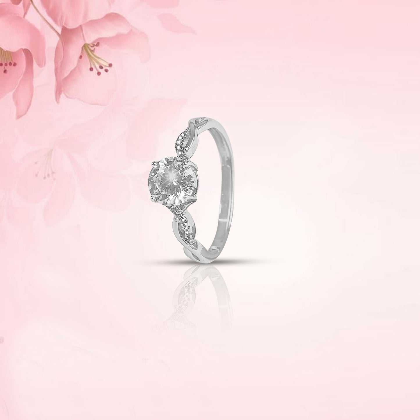 Twisted Sparkle Silver Ring