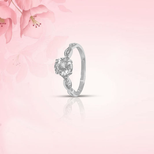 Twisted Sparkle Silver Ring