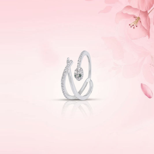 Entwined Brilliance Silver Ring
