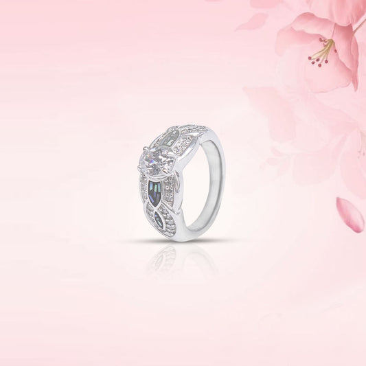Radiant Leaf Silver Ring