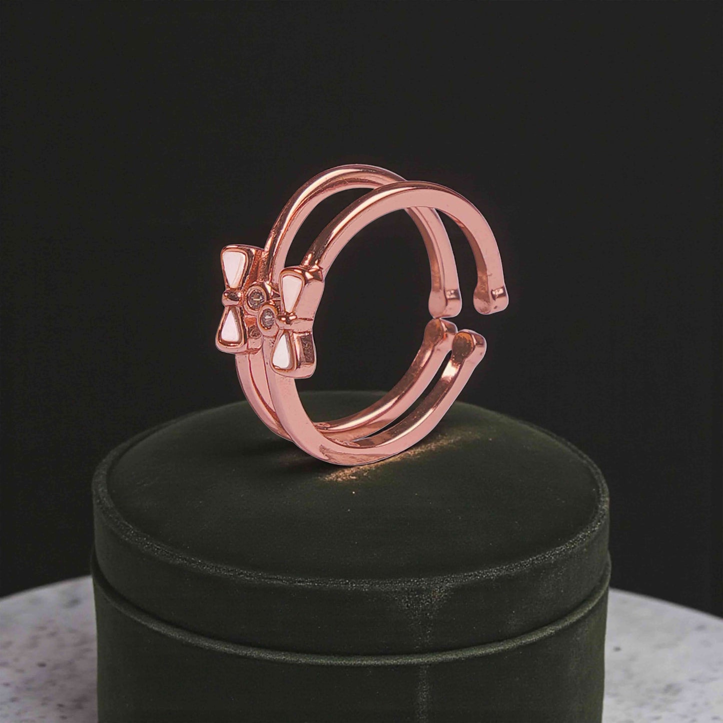 Elegant Bow Rose Gold Toe Rings