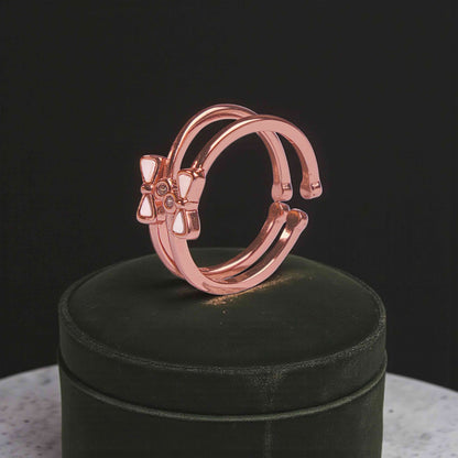 Elegant Bow Rose Gold Toe Rings