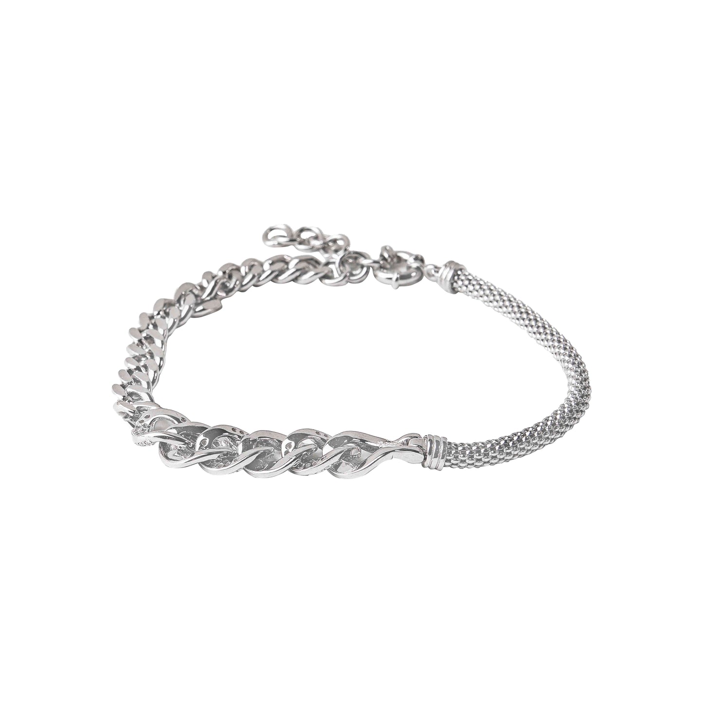 Intertwined Link Silver Bracelet