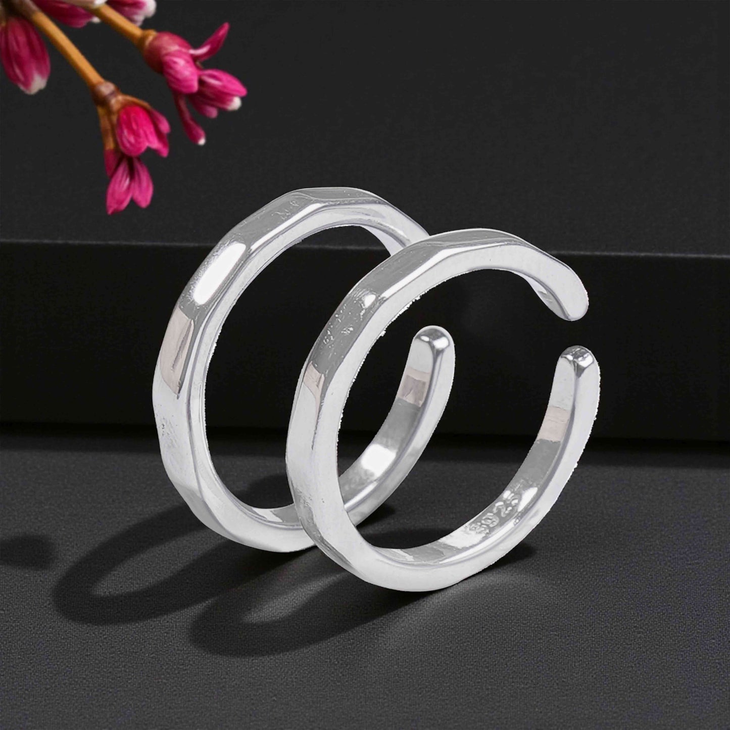 Crinkled Sterling Silver Toe Rings