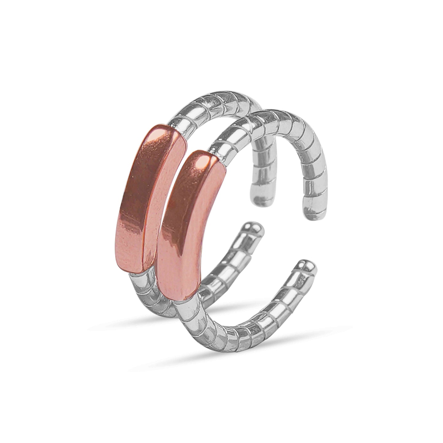 Elegant Snake Chain Two-Tone Toe Rings