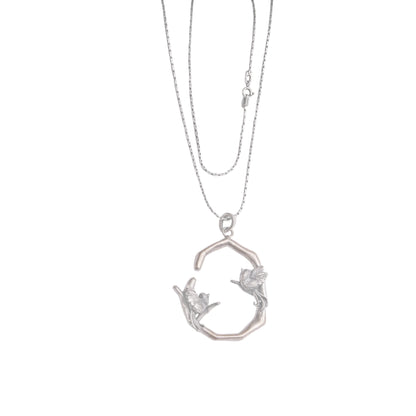 Lovebird Serenity Silver Chain Pendant
