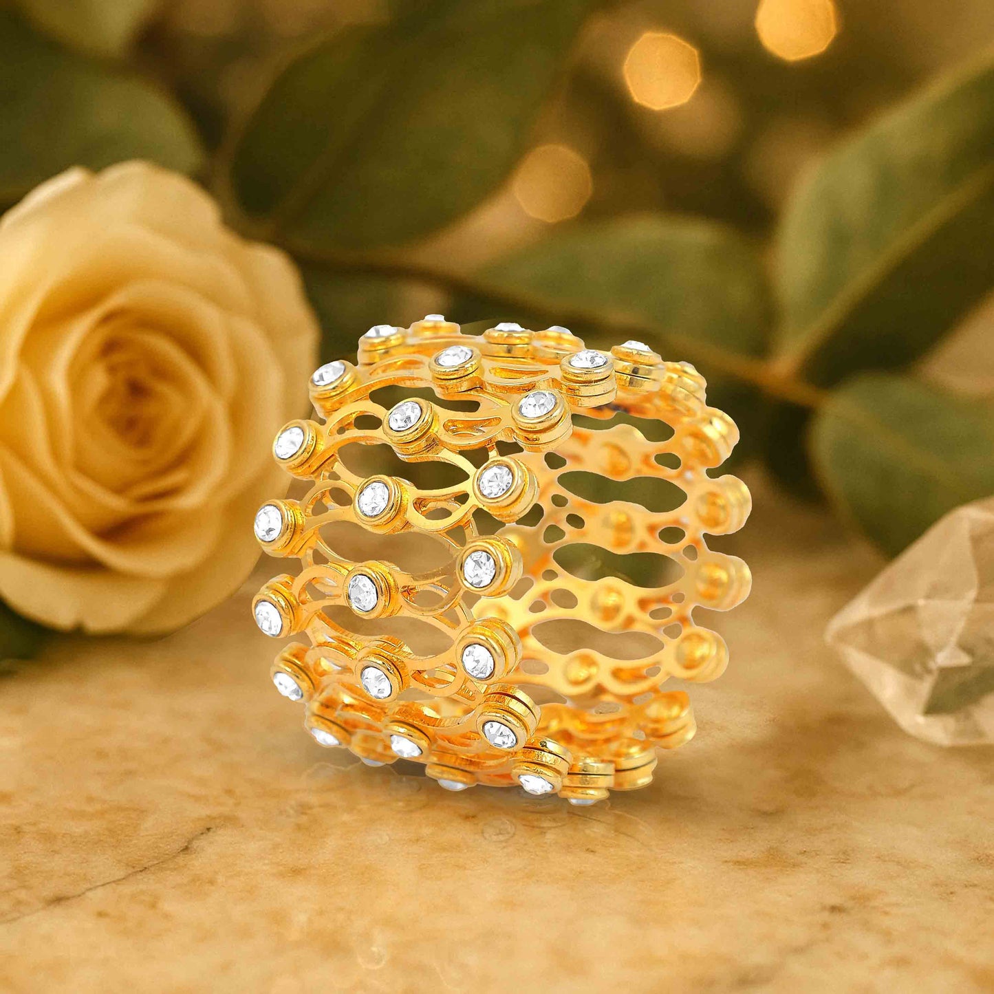 Aryna Gilded Embrace Ring Cum Bracelet