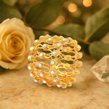 Aryna Gilded Embrace Ring Cum Bracelet
