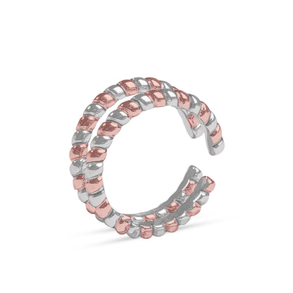 Two-Tone Braided Sterling Silver Toe Rings