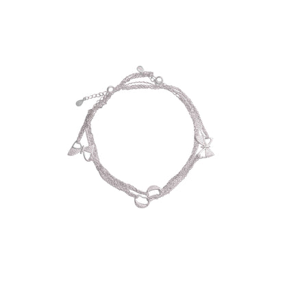The Bow Sparkle Silver Payal