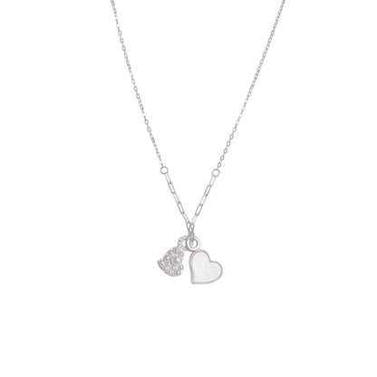 Duo Heart Silver Chain Pendant