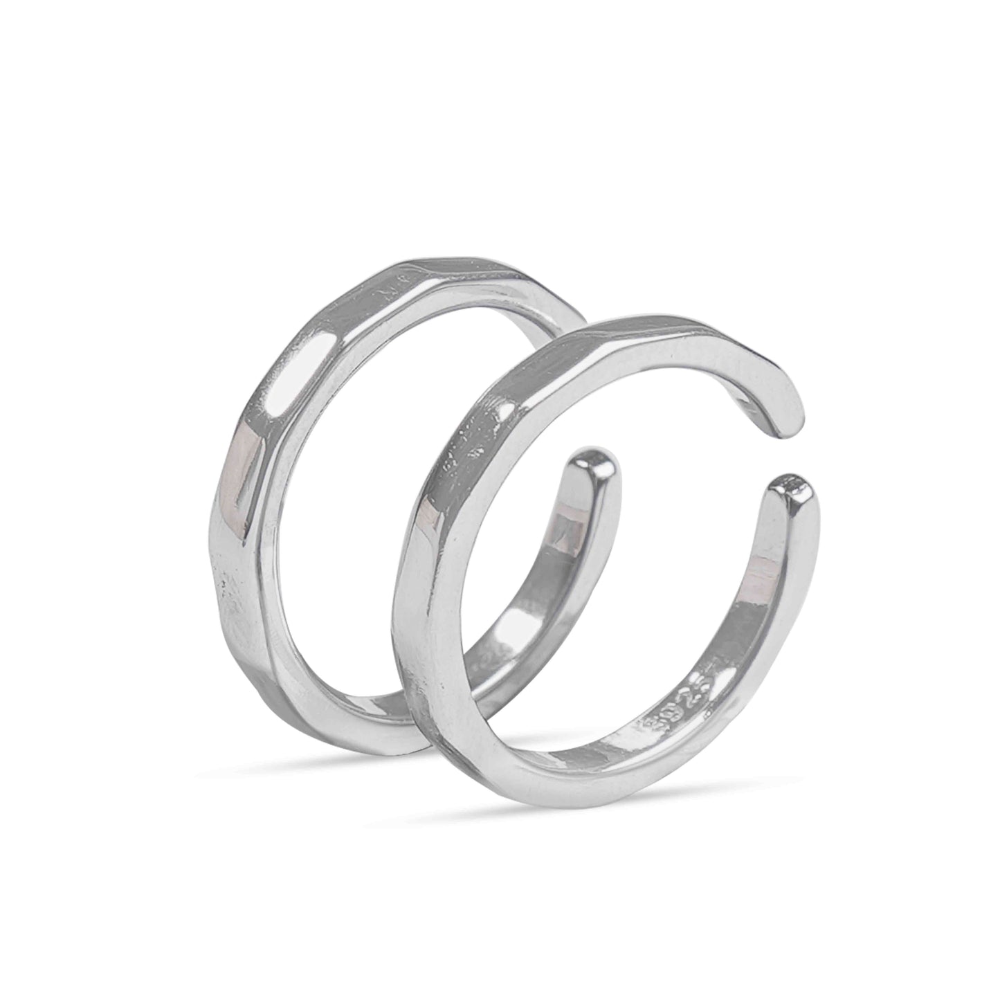 Crinkled Sterling Silver Toe Rings