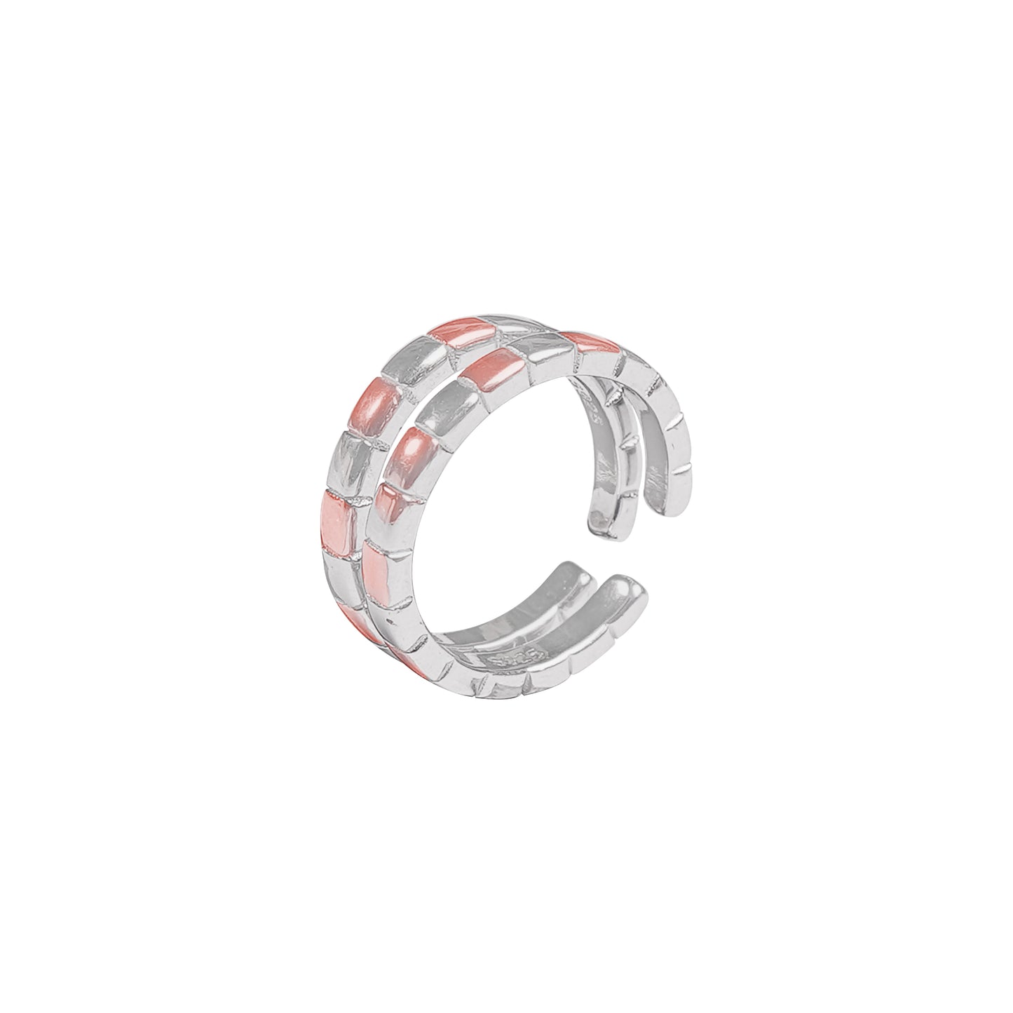 Contemporary Mosaic Sterling Silver Toe Rings