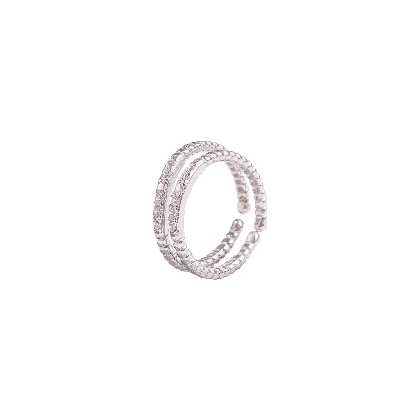 Double Band Pav̩ Sterling Silver Toe Rings