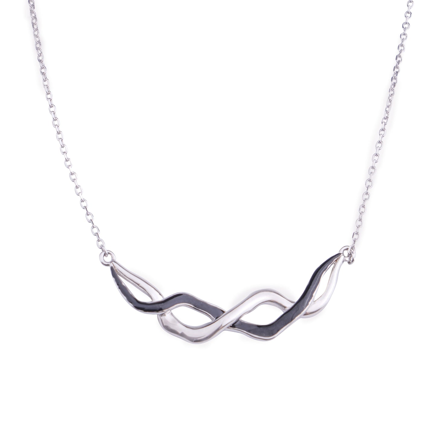 Entwined Infinity silver chain pendant