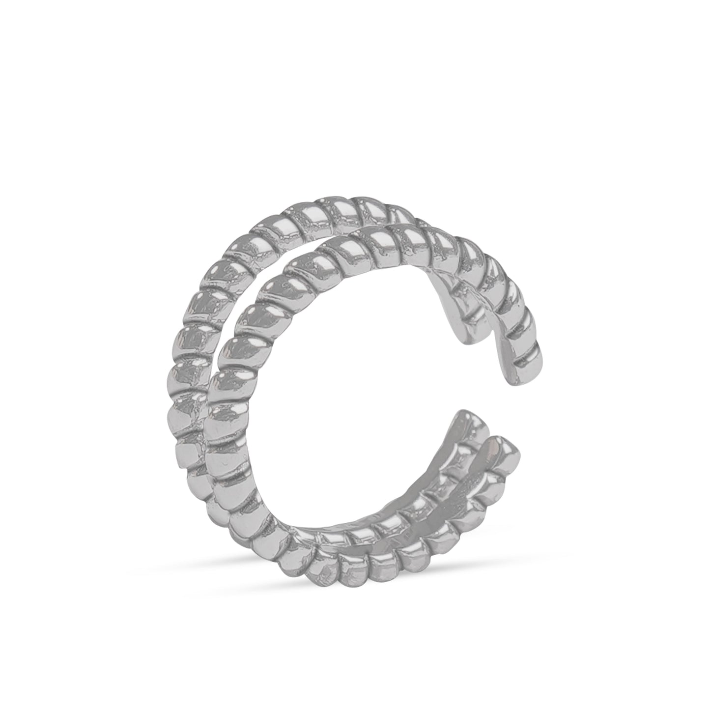 Two-Tone Braided Sterling Silver Toe Rings