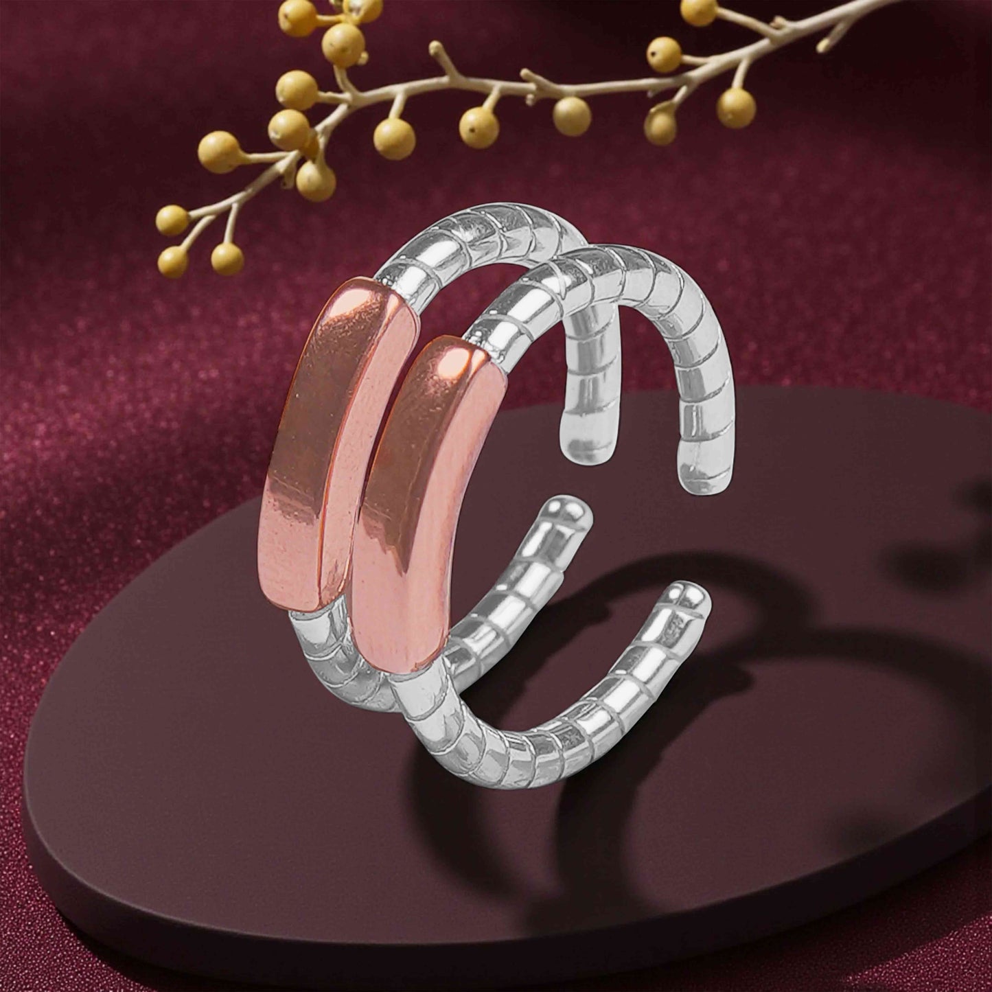 Elegant Snake Chain Two-Tone Toe Rings