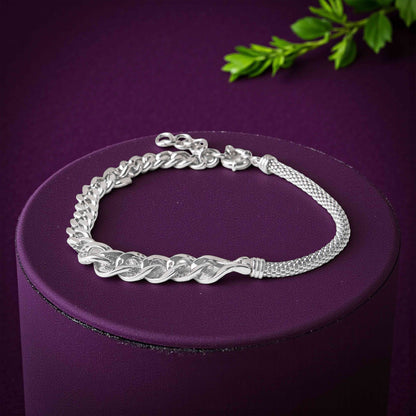 Intertwined Link Silver Bracelet