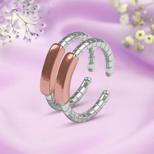 Elegant Snake Chain Two-Tone Toe Rings