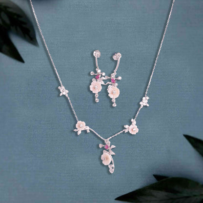 Mother-of-Pearl Floral Silver Set