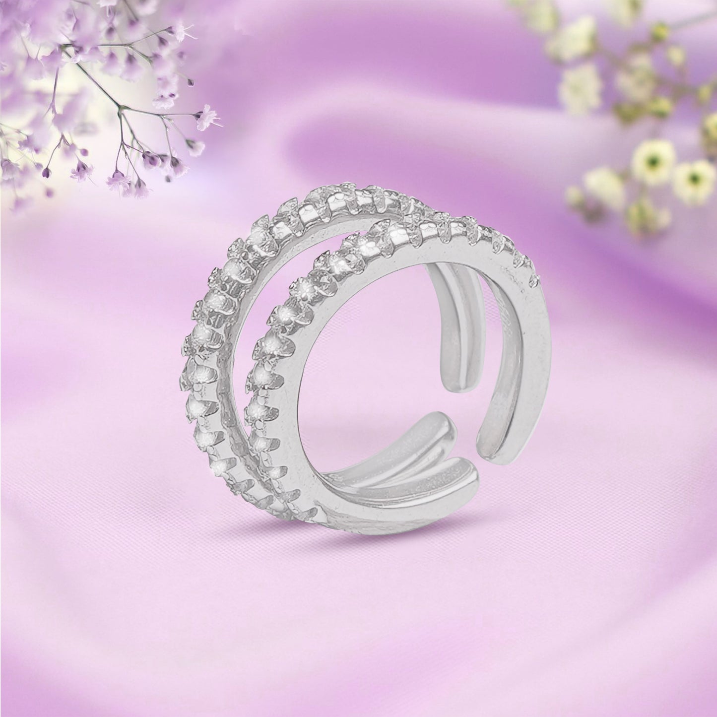Elegant Diamond Band Toe Rings