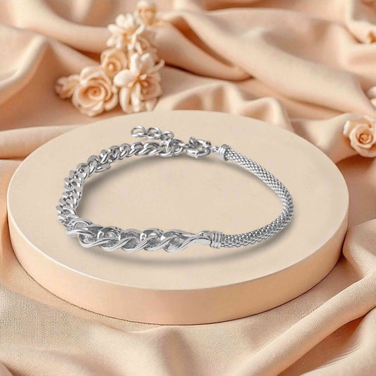 Intertwined Link Silver Bracelet