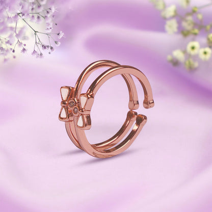 Elegant Bow Rose Gold Toe Rings