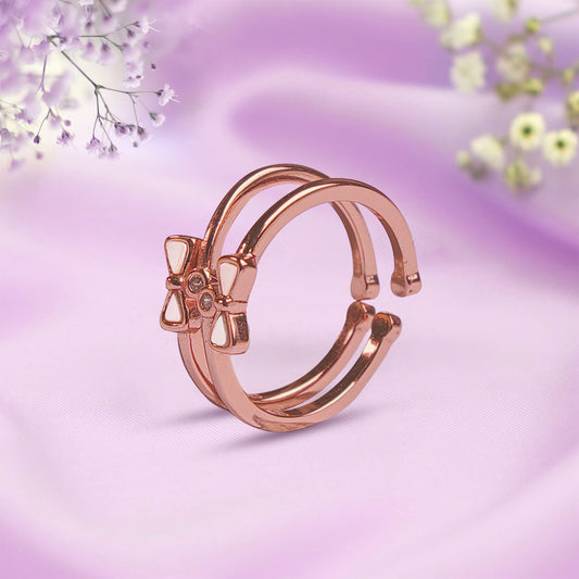 Elegant Bow Rose Gold Toe Rings
