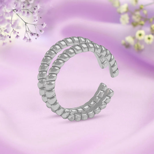 Two-Tone Braided Sterling Silver Toe Rings