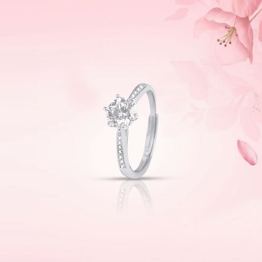 Twisted Sparkle Silver Ring