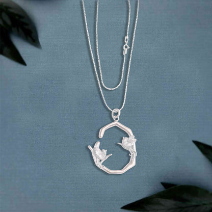 Lovebird Serenity Silver Chain Pendant