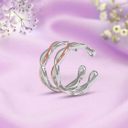 Infinity Weave Sterling Silver Toe Rings