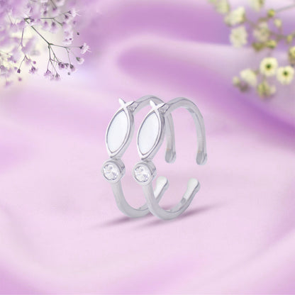 Graceful Petal Sterling Silver Toe Rings