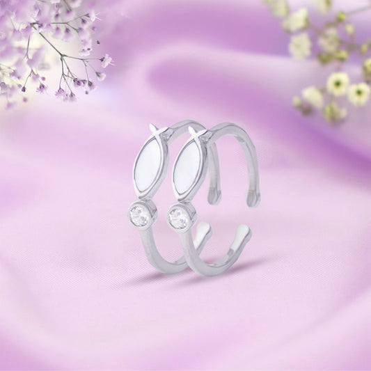Graceful Petal Sterling Silver Toe Rings