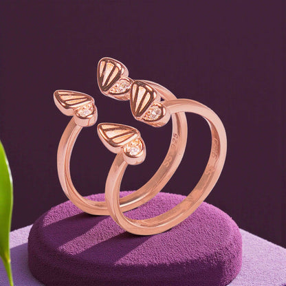 Eternal Leaf Rose Gold Toe Rings