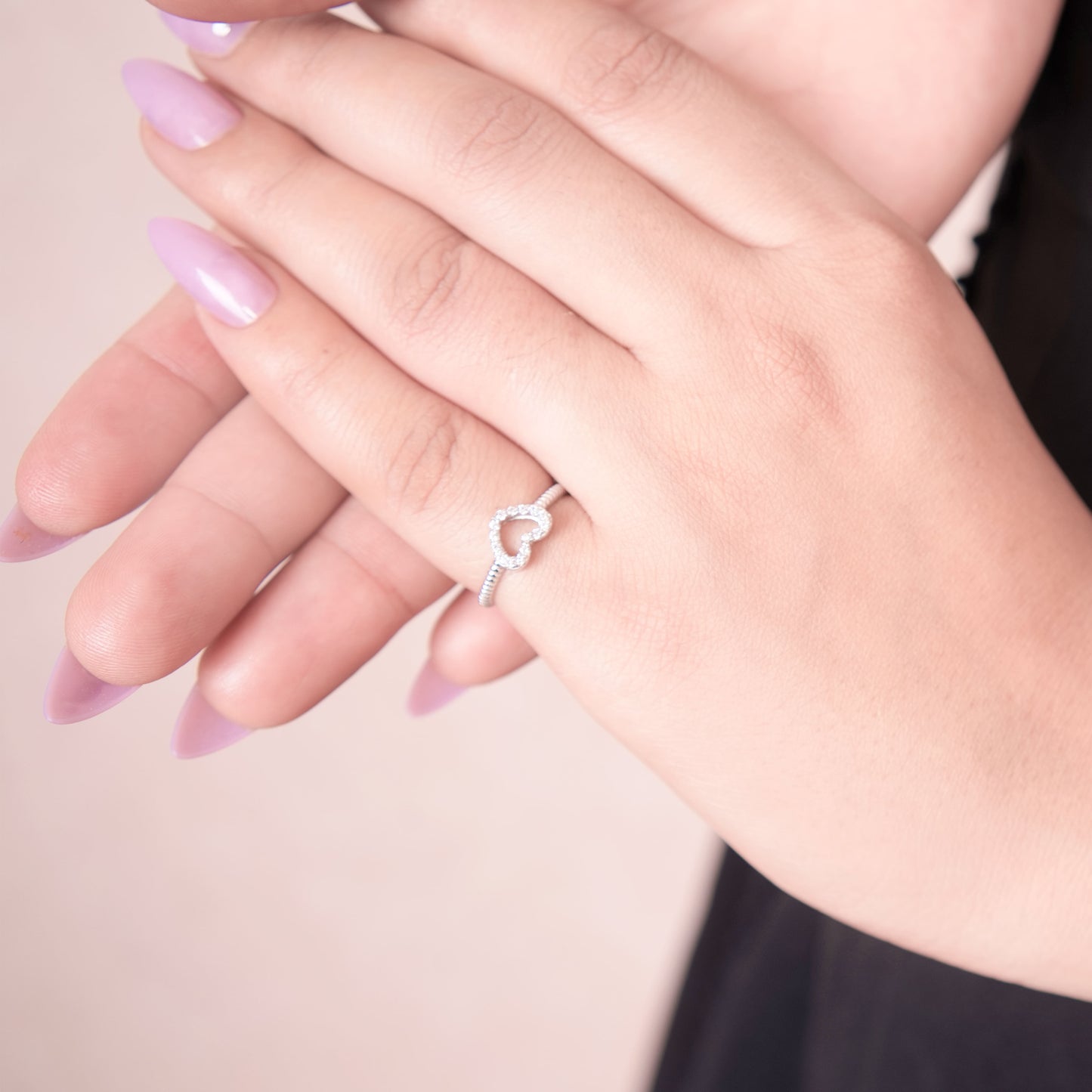 Heartfelt Sparkle Silver Ring