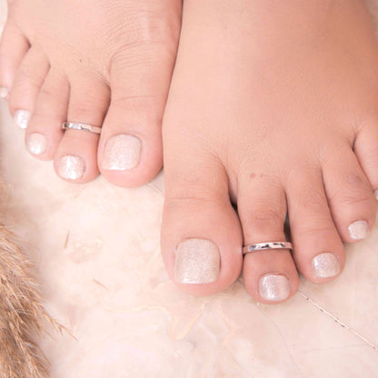 Crinkled Sterling Silver Toe Rings