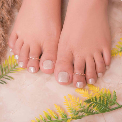 Two-Tone Wavy Sterling Silver Toe Rings