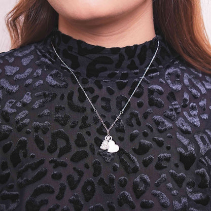 Duo Heart Silver Chain Pendant