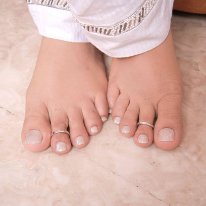 Crinkled Sterling Silver Toe Rings