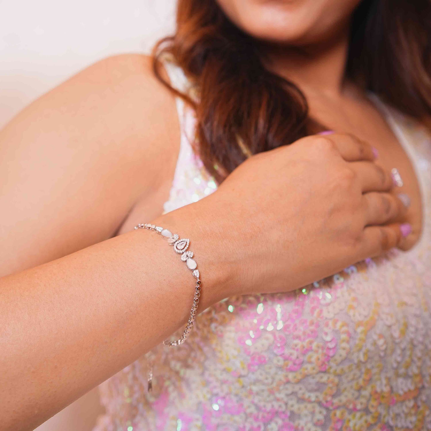 Teardrop Garden Silver Bracelet
